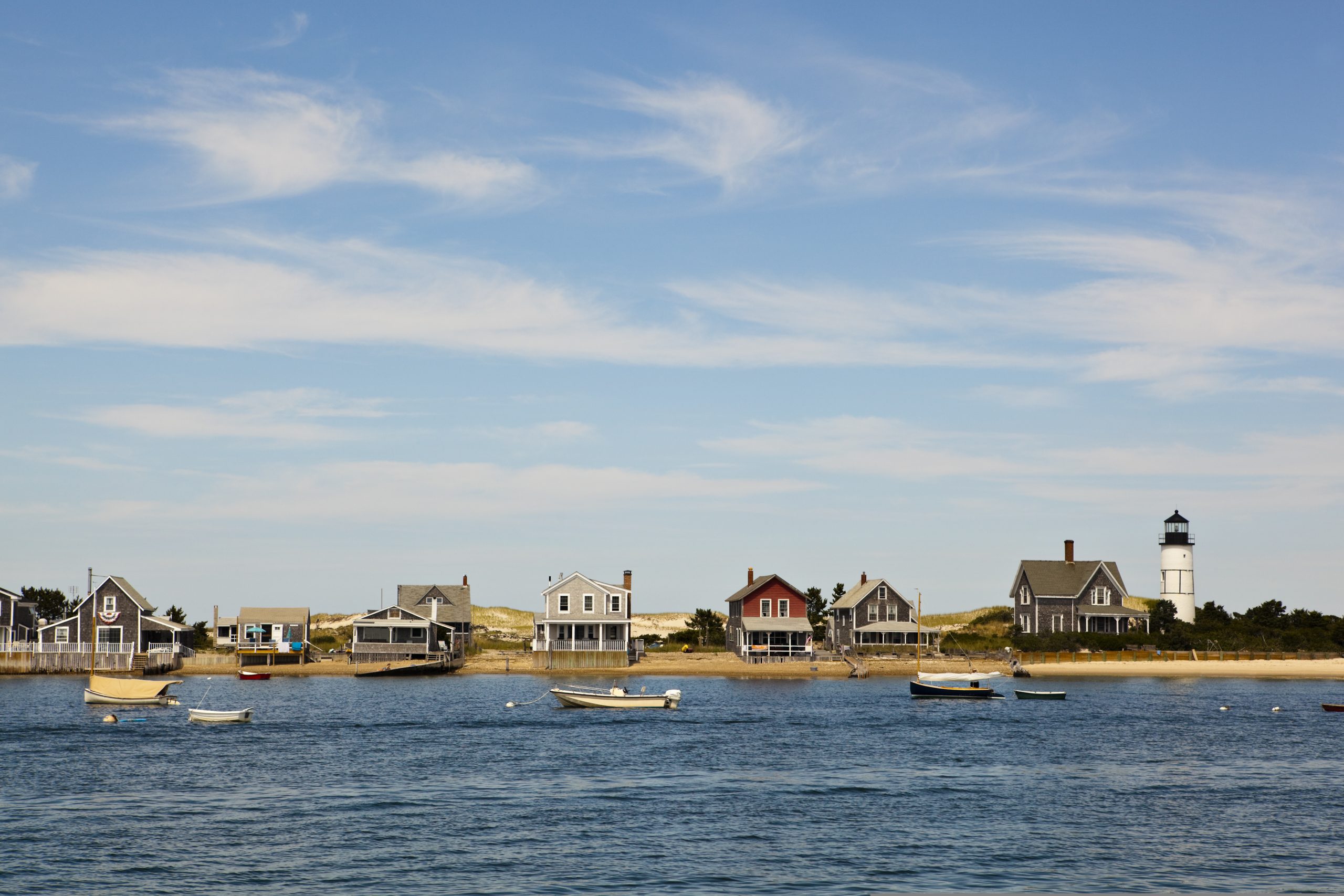 Houses,In,Cape,Cod,,Hyannis,Port,,Massachusetts,,Usa.